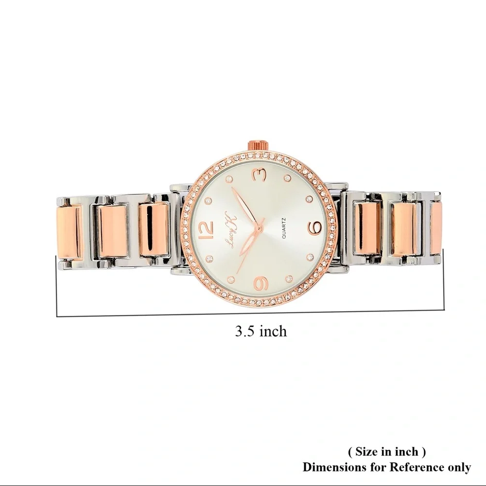 Lucy K Rosetone and Stainless Steel Bracelet Watch